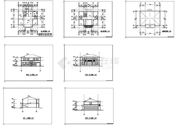 某创业农庄L型别墅建筑设计施工CAD全套图纸-图一