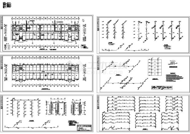 河北五层公寓宿舍楼电气系统设计施工cad图纸，共六张-图一