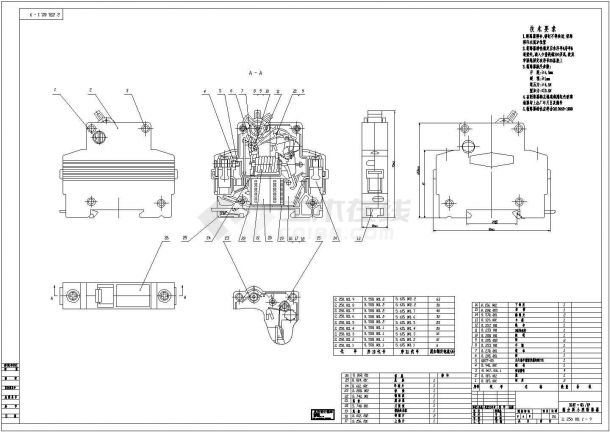 某标准型高分断小型断路器设备电气线路总装设计CAD图纸-图一