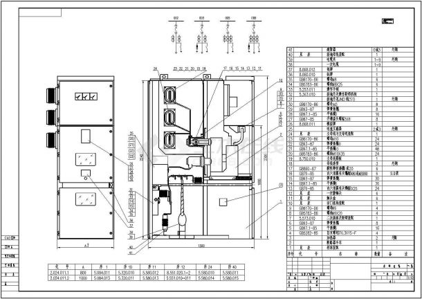 某标准型KYN28A中置柜控保总装设计CAD图纸-图一