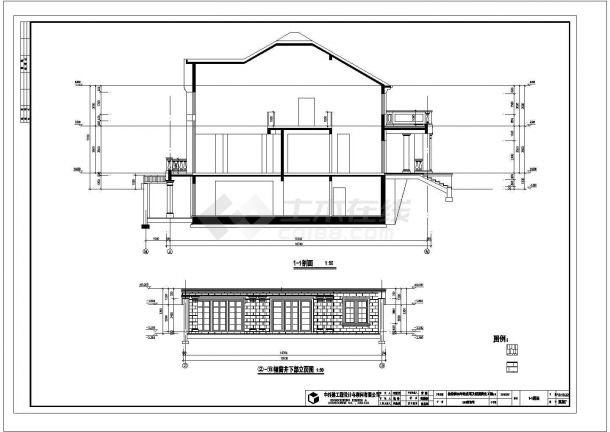 640平米2层短肢剪力墙结构单体别墅建筑设计CAD图纸（含地下室）-图一