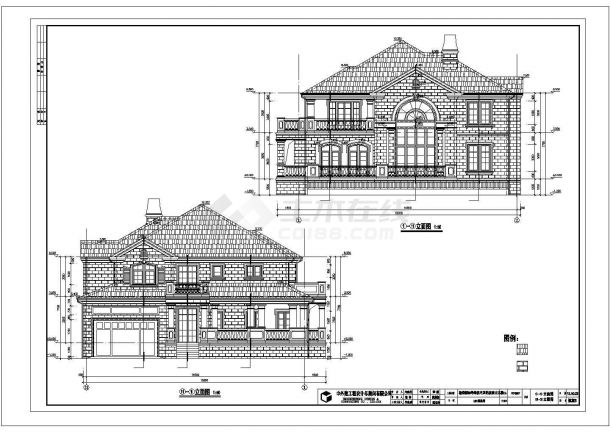 640平米2层短肢剪力墙结构单体别墅建筑设计CAD图纸（含地下室）-图二