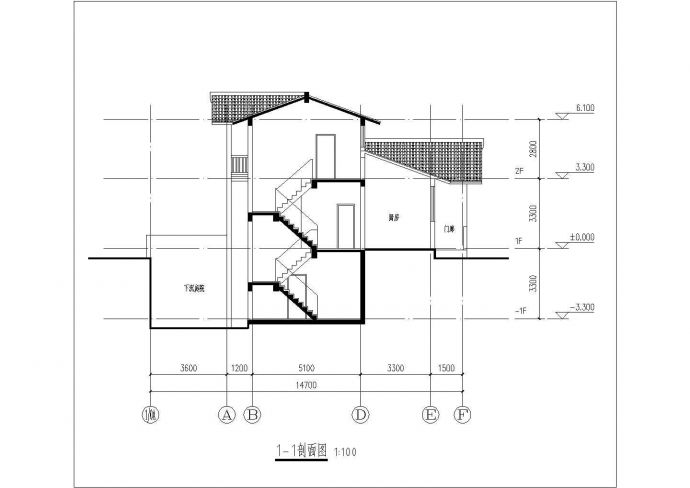 襄阳市汇丽园小区双层混合结构独栋别墅建筑设计CAD图纸（含地下1层）_图1