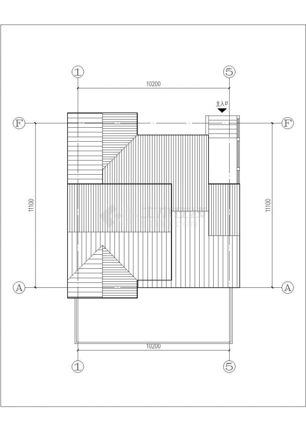 襄阳市汇丽园小区双层混合结构独栋别墅建筑设计CAD图纸（含地下1层）-图二