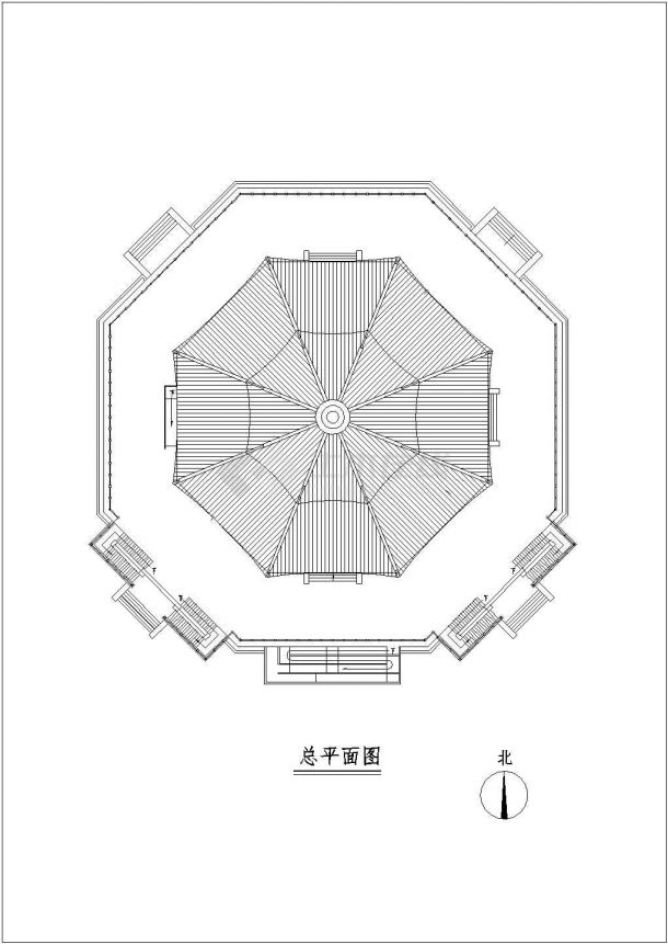 某景区多层框架结构雷峰塔设计cad建筑方案图-图二