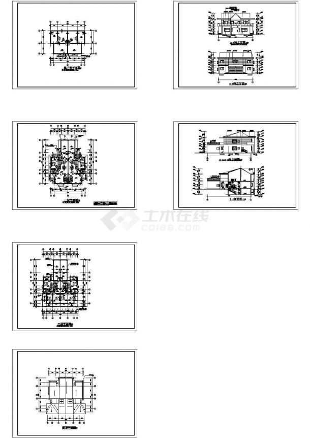 江苏某2层中式别墅建筑设计施工CAD全套图纸-图一