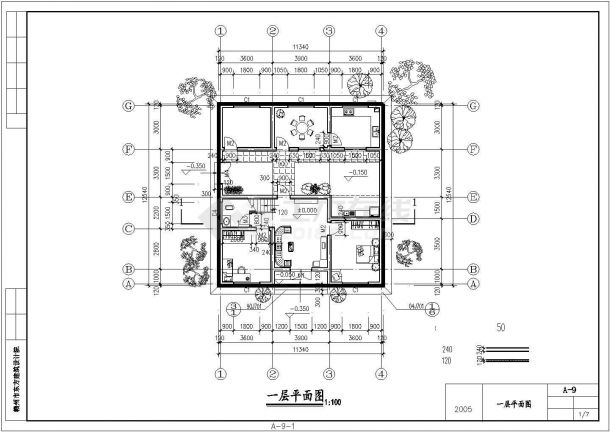嘉兴市某社区2层混合结构单体别墅建筑设计CAD图纸（含天面层）-图二