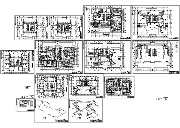 长江大厦中央空调设计CAD全套图纸-图一