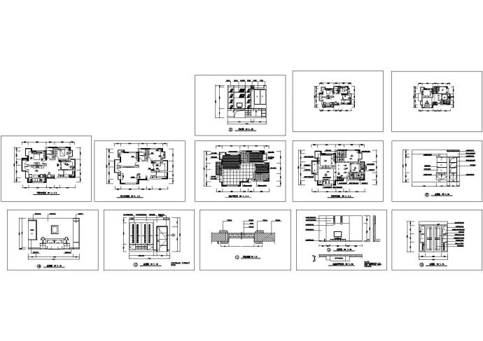 远锦美地小区家居室内装修设计CAD全套图纸_图1