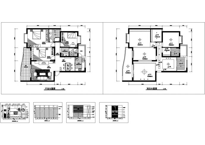 某地区银城家装住宅室内装修设计CAD全套图纸_图1