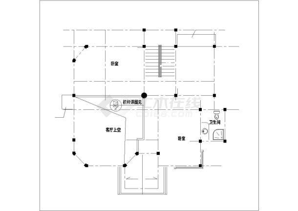 沈阳市天富家园小区3层砖混结构单体别墅建筑结构设计CAD图纸-图二