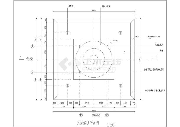 某景观小品--火炬盆设计cad施工详图-图二