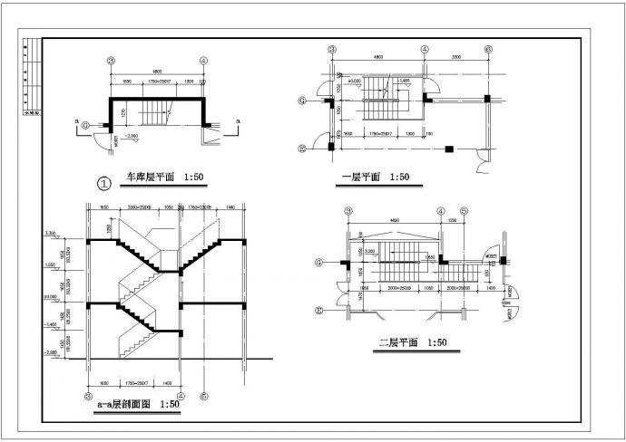 昆明市紫苑花园小区2层砖混结构单体别墅建筑设计CAD图纸_图1