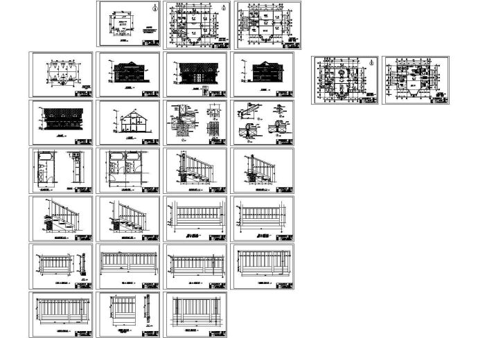 贵州某实木结构别墅建筑设计CAD全套图纸_图1