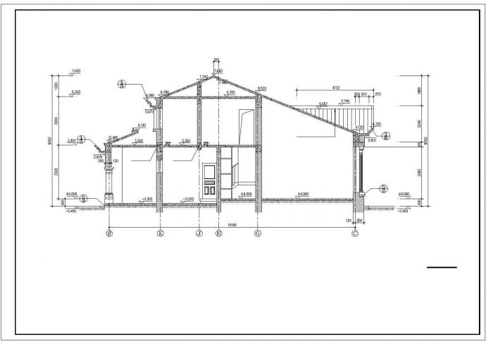 南通市富源村3层砖混结构自建别墅建筑设计CAD图纸_图1