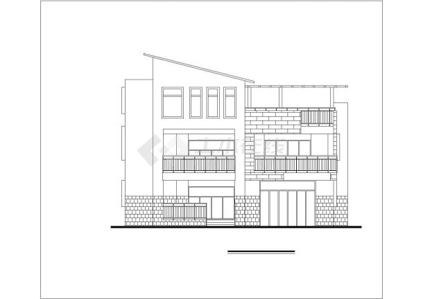 重庆市禾川新村3层砖混结构单体别墅建筑设计CAD图纸（含效果图）-图二