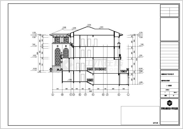 温州市某度假村810平米三层混合结构单体别墅建筑设计CAD图纸-图一