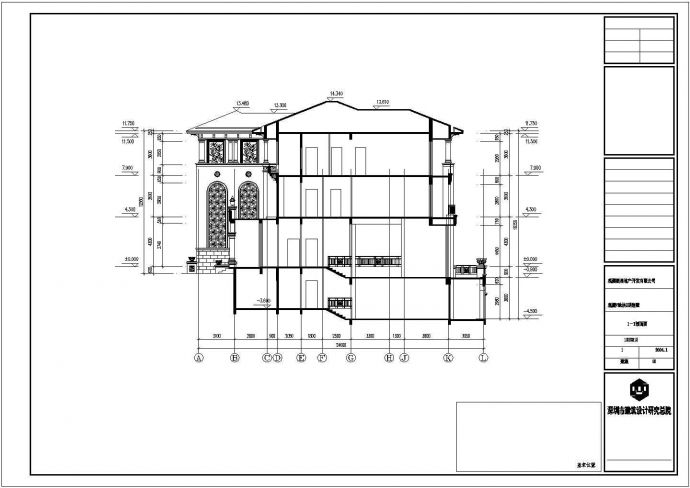 温州市某度假村810平米三层混合结构单体别墅建筑设计CAD图纸_图1
