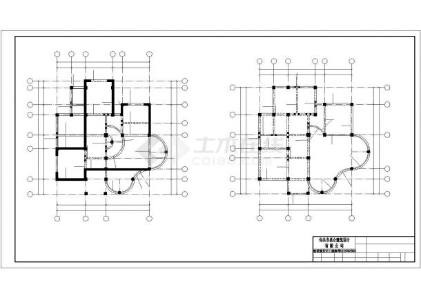 呼和浩特市某现代化小区3层框架结构单体别墅全套结构设计CAD图纸-图一