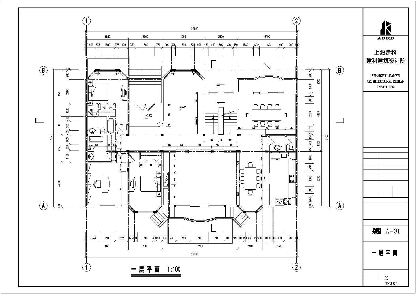 梅州市顺和花园小区700平米三层砖混结构独栋别墅建筑设计CAD图纸