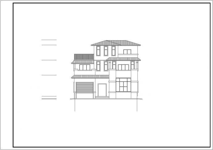 安康市南疆花园小区300平米3层砖混结构单体别墅建筑设计CAD图纸_图1