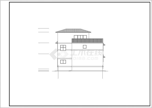 安康市南疆花园小区300平米3层砖混结构单体别墅建筑设计CAD图纸-图二