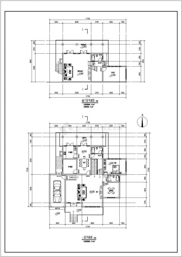 滁州市某小区564平米2层框混结构单体别墅建筑设计CAD图纸（带阁楼）-图二