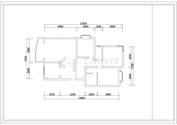 带花园绿化小家装全套室内设计施工图-图二