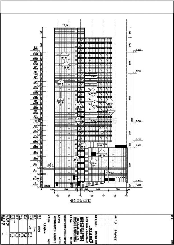 [深圳]某二十五层玻璃幕墙图纸深化建筑cad设计施工图-图二