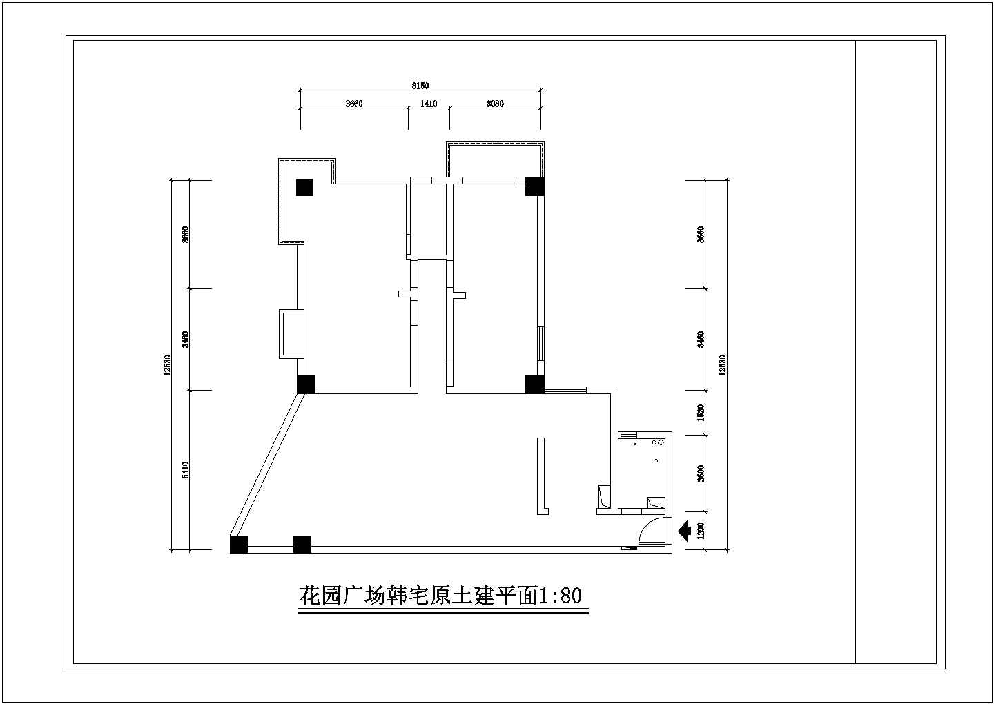 某花园广场高档住宅楼室内装修施工CAD图