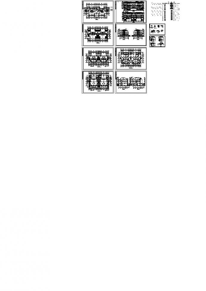 安徽某联排别墅扩出建筑设计CAD全套图纸_图1