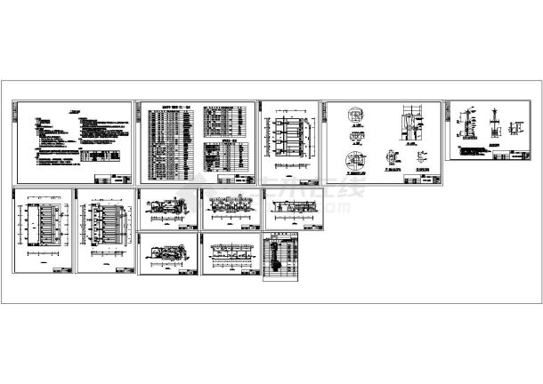 四万吨污水厂中水回用工艺设计图纸（CAD）-图一