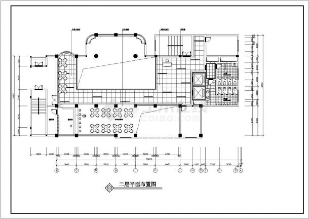上海某五星级酒店大堂室内装修CAD细节布置图-图一