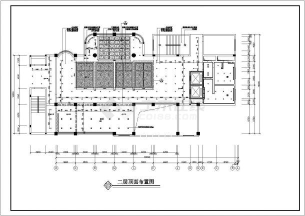 上海某五星级酒店大堂室内装修CAD细节布置图-图二