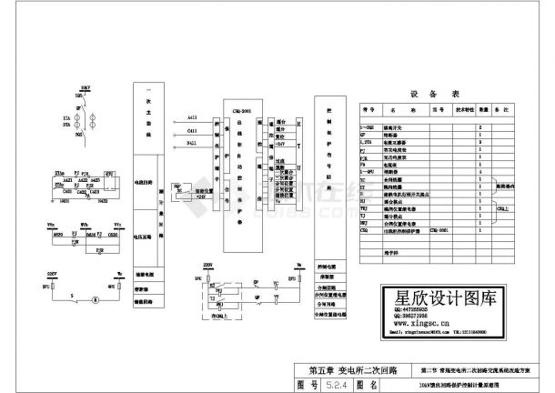 某标准型10kV馈出回路保护控制计量电气系统原理设计CAD图纸-图一