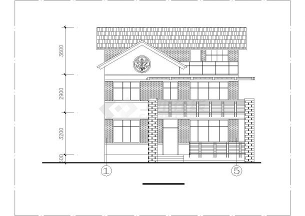 信阳市前丰村264平米3层砖混结构独栋乡村别墅CAD建筑设计图纸-图一