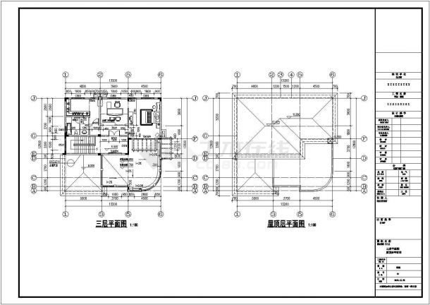 银川市御富花园小区410平米3层框架结构独栋别墅CAD建筑设计图纸-图二