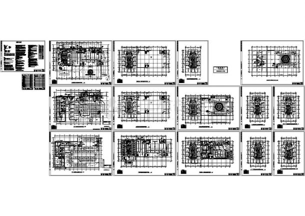 多层某商业区办公大楼空调系统全套设计cad施工图纸-图二
