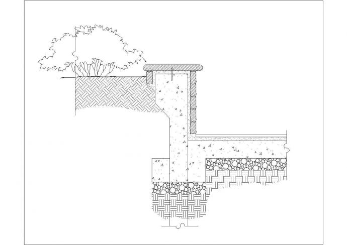 某挡土墙设计cad建筑立面施工详图（英文标注）_图1