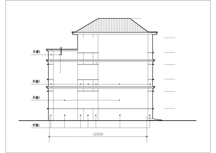 长春市某居住区350平米3层砖混结构独栋别墅建筑+结构设计CAD图纸_图1