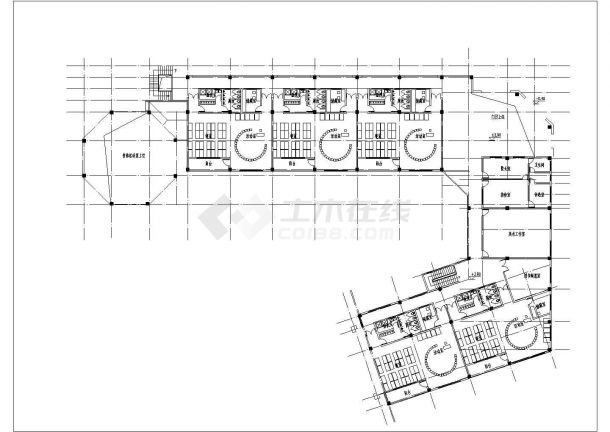 2870平米2层框混结构艺术幼儿园建筑设计CAD图纸-图二