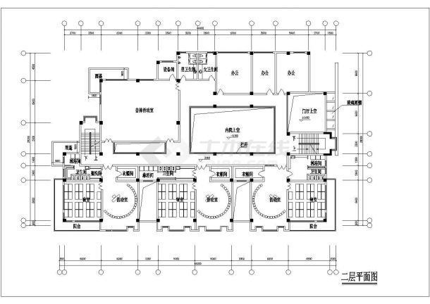上海市某大学附属幼儿园三层混合结构教学综合楼建筑设计CAD图纸-图二