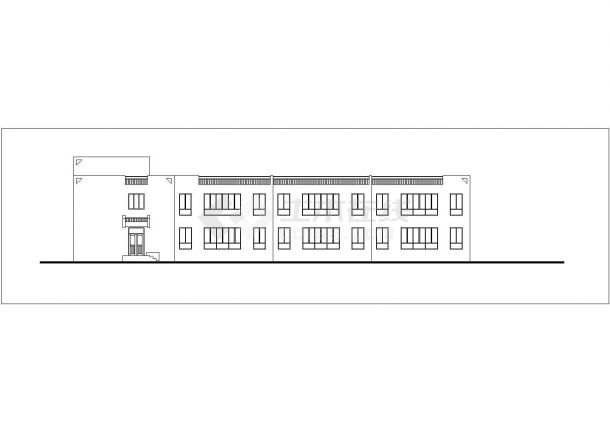 平湖市人民路某幼儿园2层砖混结构教学综合楼建筑设计CAD图纸-图二
