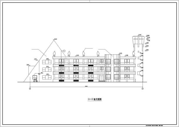 锦州市天虹花园小区幼儿园3层框架教学楼全套建筑设计CAD图纸-图一