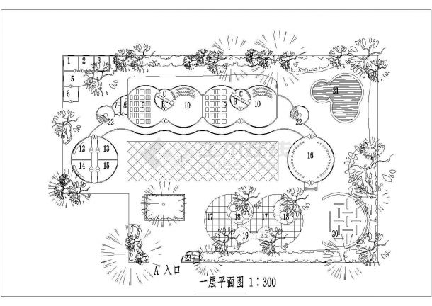 北京市昌平区某私立艺术幼儿园全套平面设计cad图纸