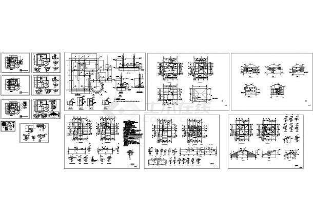 某三层砖混结构小型别墅设计cad全套建筑施工图（含结构设计）-图一