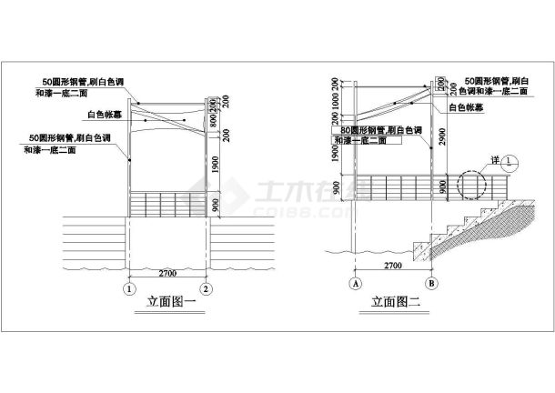 某景观艺术型平台设计cad建筑施工详图-图二