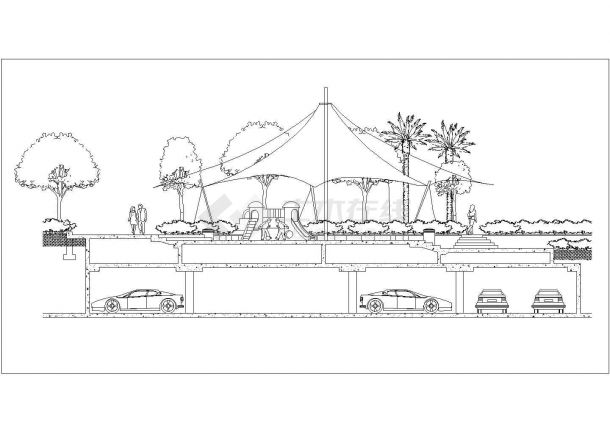 某旅游区景观停车场规划设计cad施工详图-图二
