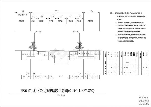 高雄市某居住区地下综合管线标准设计CAD施工图-图一
