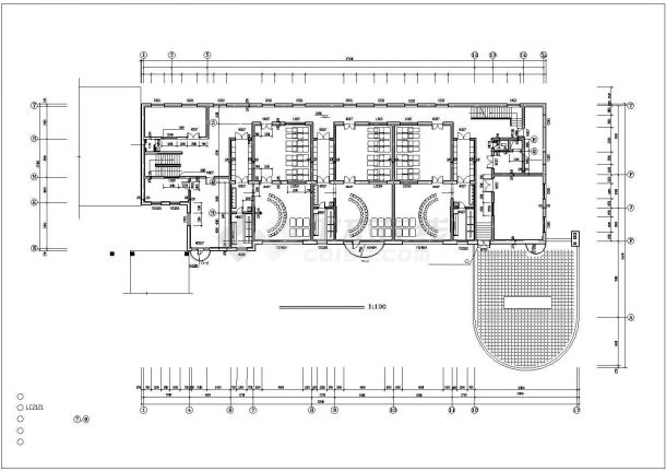 常州市某社区幼儿园2760平米3层框架结构教学楼建筑设计CAD图纸-图一